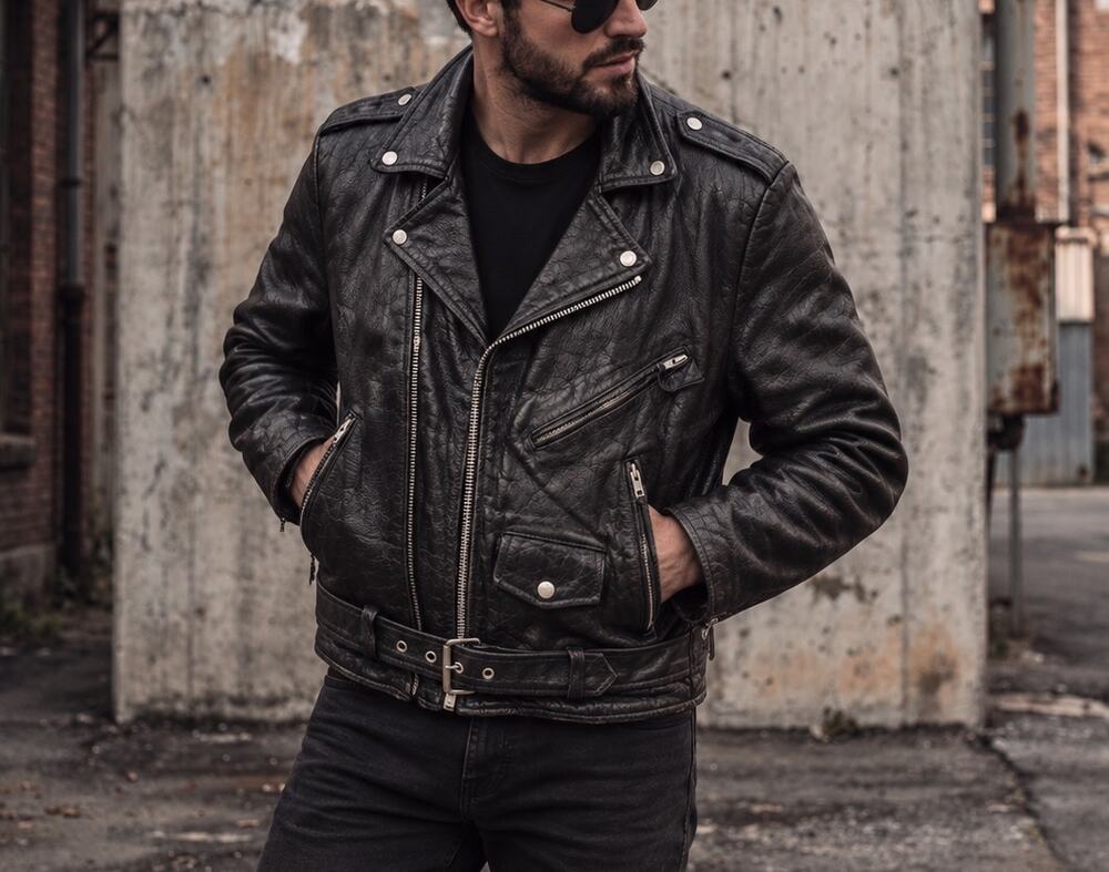 Wilsons Vintage Leather Motorcycle Biker Jacket Black Thinsulate Mens Large